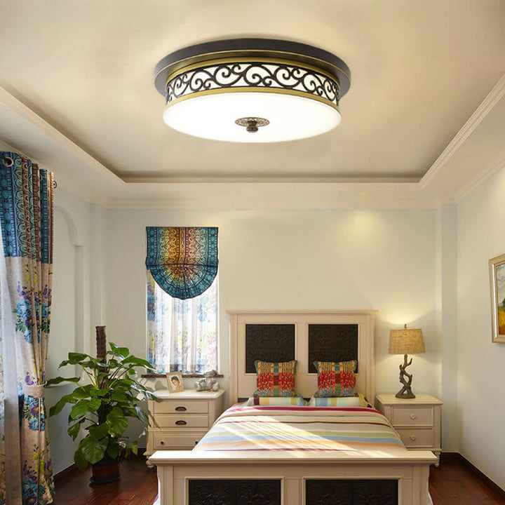Vintage Iron LED Flush Mount Ceiling Light