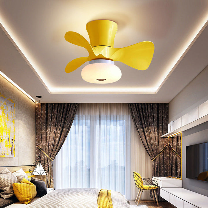 Contemporary Metal LED Ceiling Fan Light