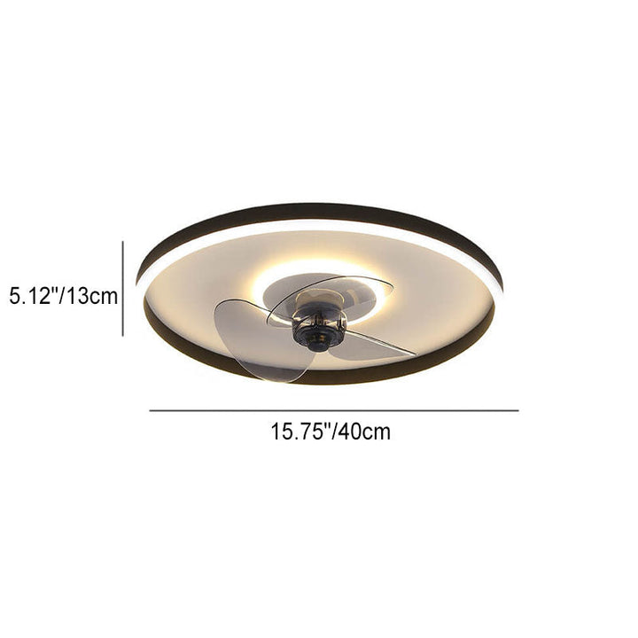 Contemporary Round Aluminum LED Ceiling Fan Light