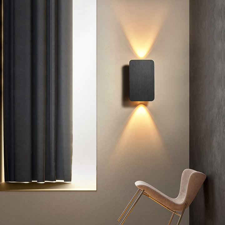 Minimalist Rectangular Aluminum 2-Light LED Wall Sconce
