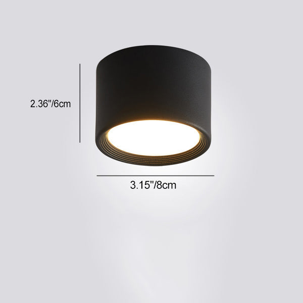 Minimalist Cylinder Aluminum LED Flush Mount Ceiling 2