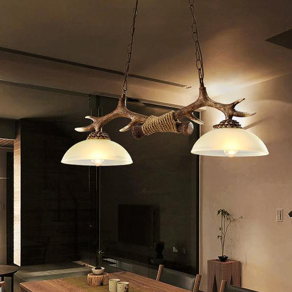 Vintage Resin 2-Light Chandelier