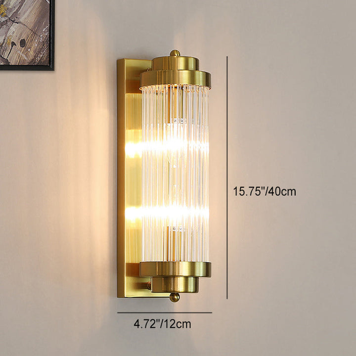 Traditional Cylinder Glass 2-Light Wall Sconce