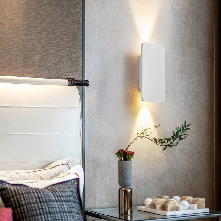 Minimalist Rectangular Aluminum 2-Light LED Wall Sconce