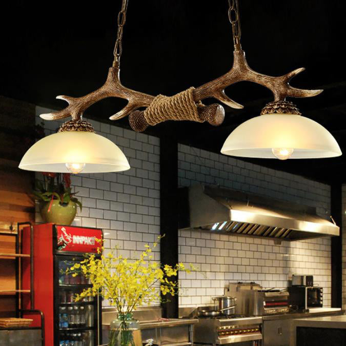 Vintage Resin 2-Light Chandelier