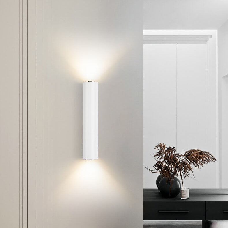 Minimalist Cylindrical Aluminum 2-Light Wall Sconce