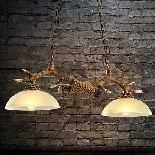 Vintage Resin 2-Light Chandelier