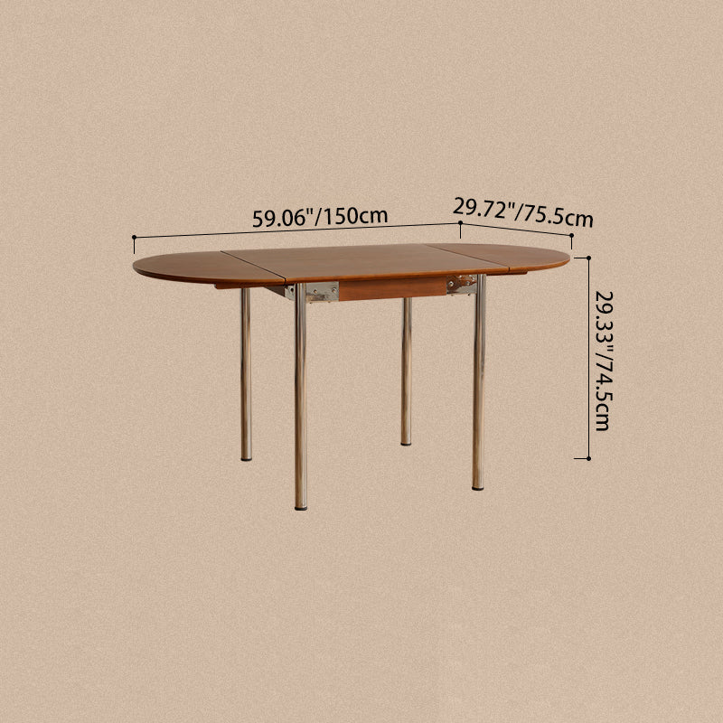 Minimalist Oval Stainless Steel Foldable Dining Table