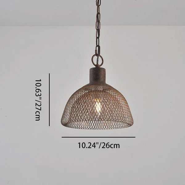 Contemporary Round Wrought Iron Pendant Light