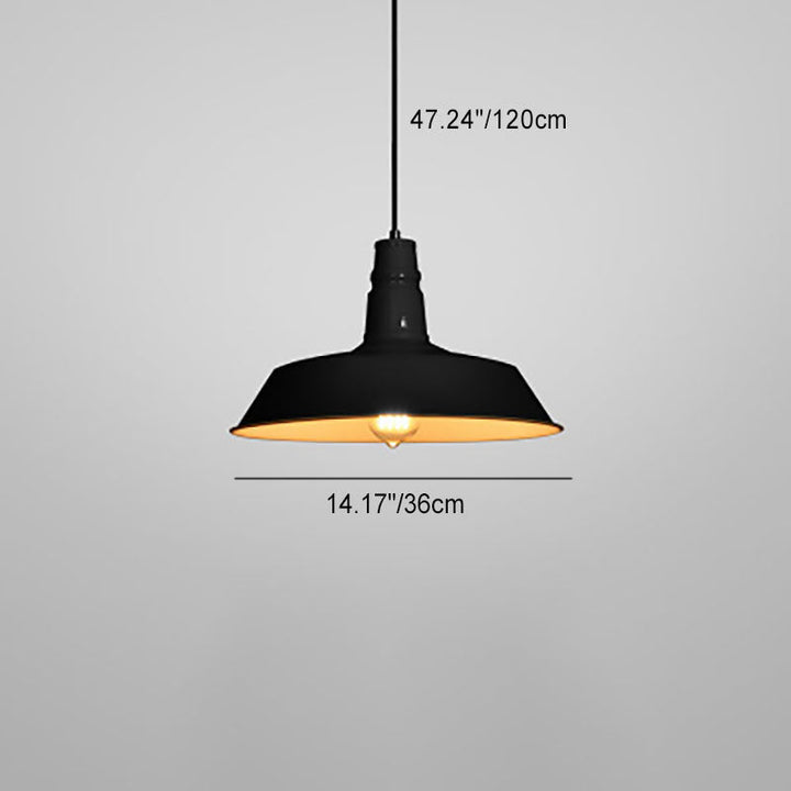 Contemporary Round Iron Pendant Light