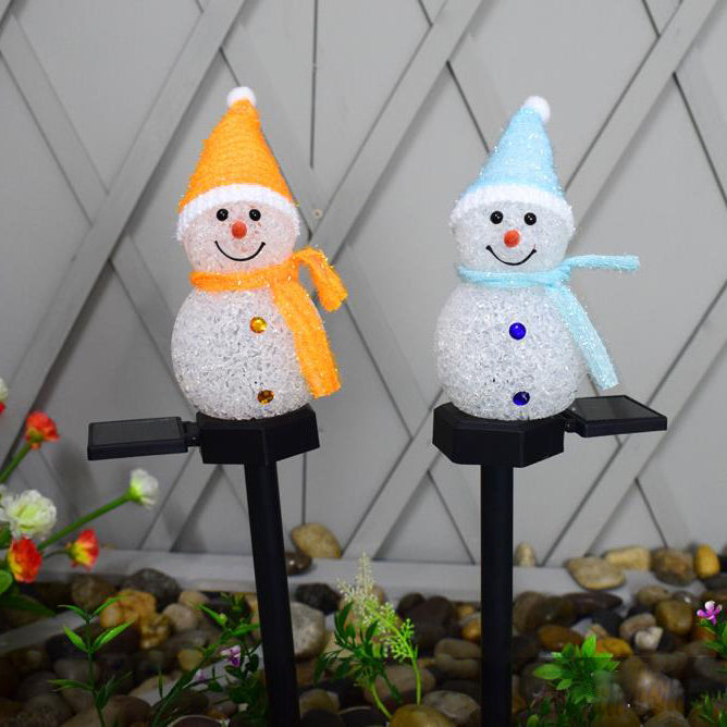 Solar Rice Ball Snowman LED Floor Lamp