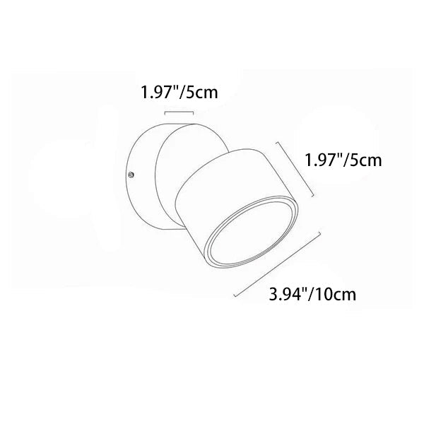 Minimalist Round Aluminium Rotatable LED Wall Sconce
