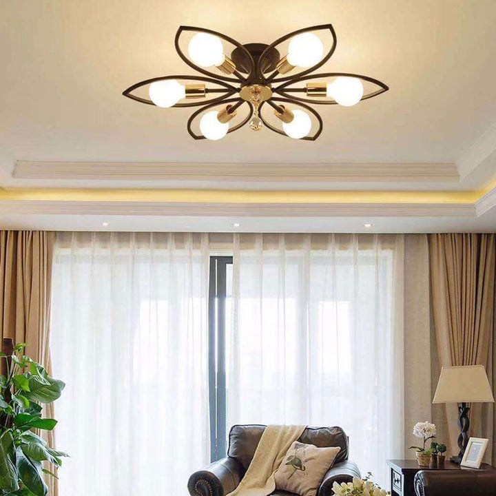 Nordic Wrought Iron 8-Light Flush Mount Ceiling Light