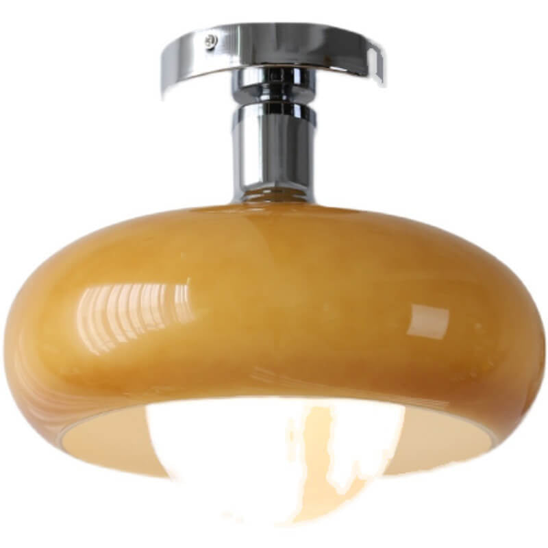 Modern Glass Semi-Flush Ceiling Light