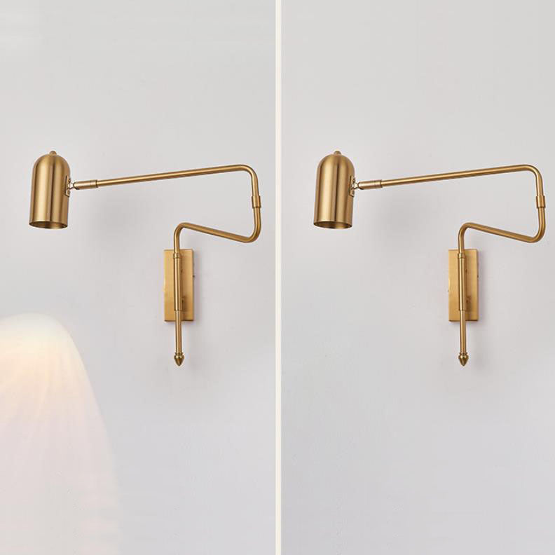 Contemporary Cylinder Iron Swing Arm Wall Sconce