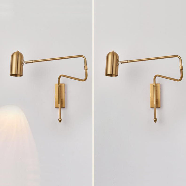 Contemporary Cylinder Iron Swing Arm Wall Sconce