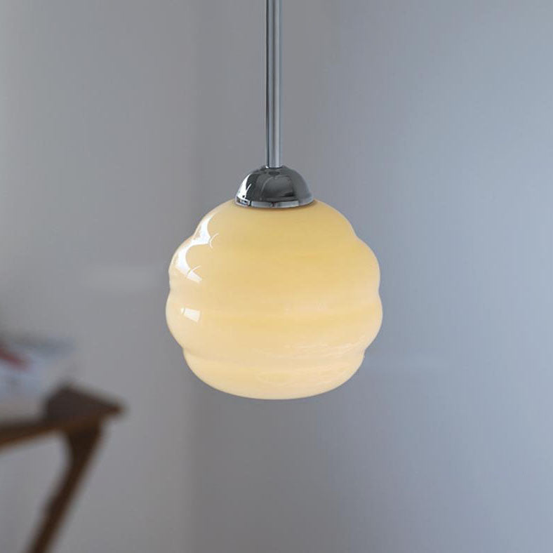 Vintage Round Glass Pendant Light