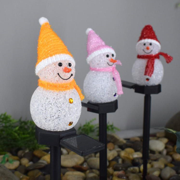 Solar Snowman LED Ground Insert Light