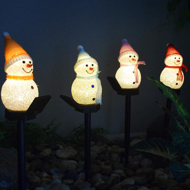 Solar Snowman LED Ground Insert Light