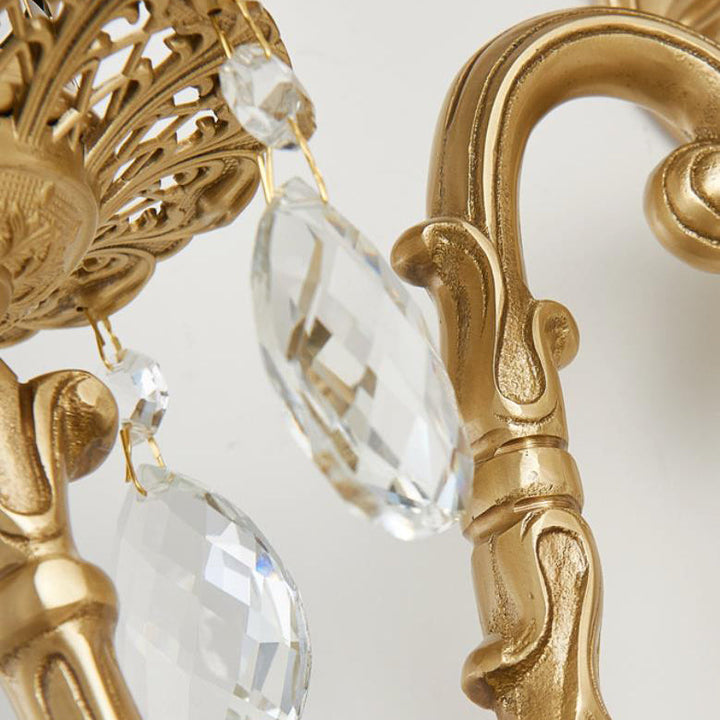 French Traditional Crystal 2-Light Wall Sconce