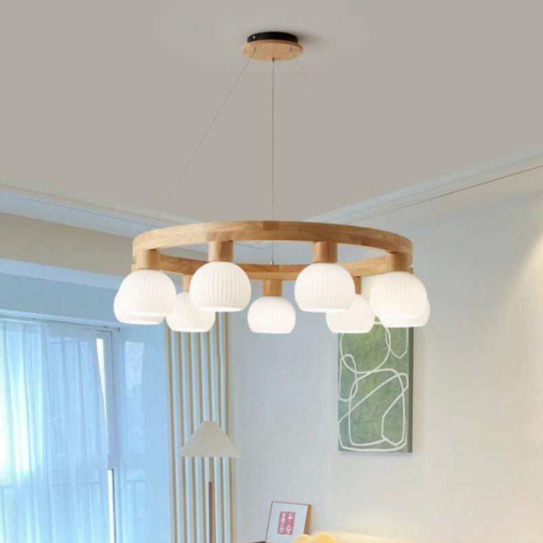Modern Globe Glass 9-Light Chandelier