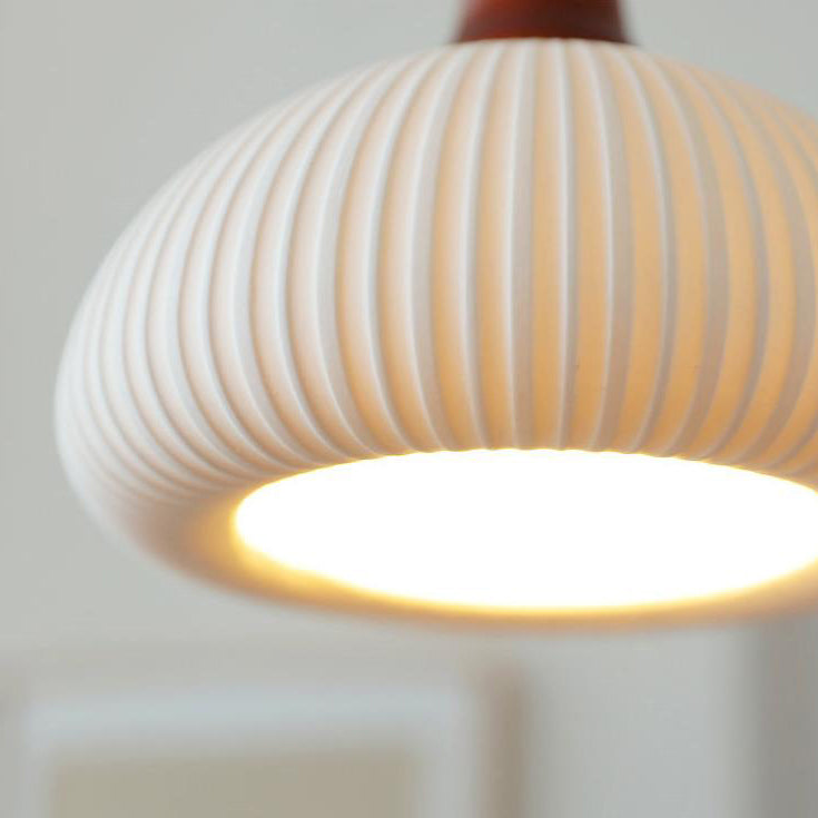 Traditional Round Solid Wood Pendant Light