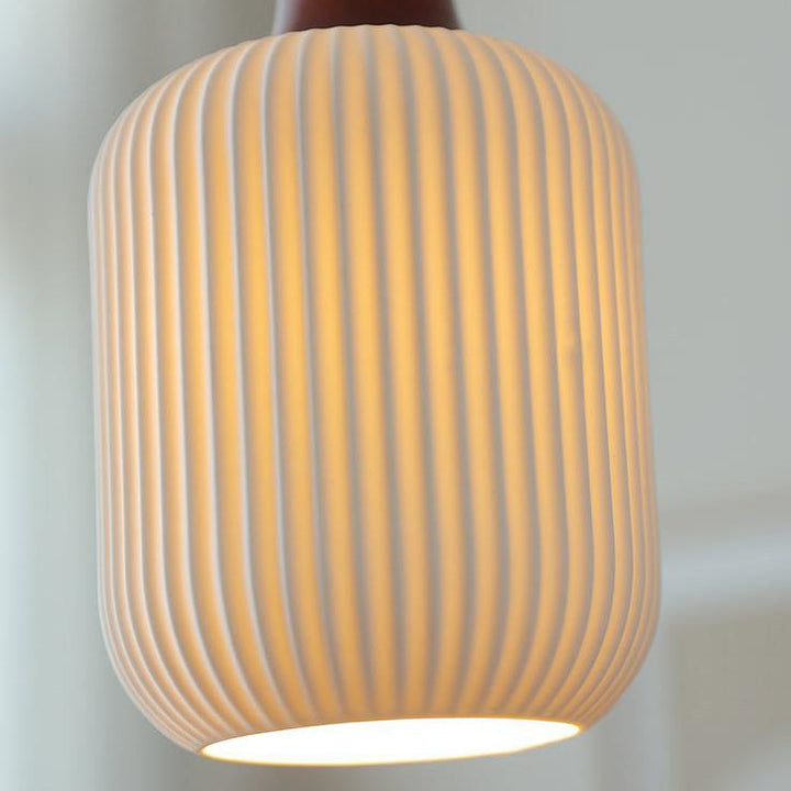 Traditional Round Solid Wood Pendant Light