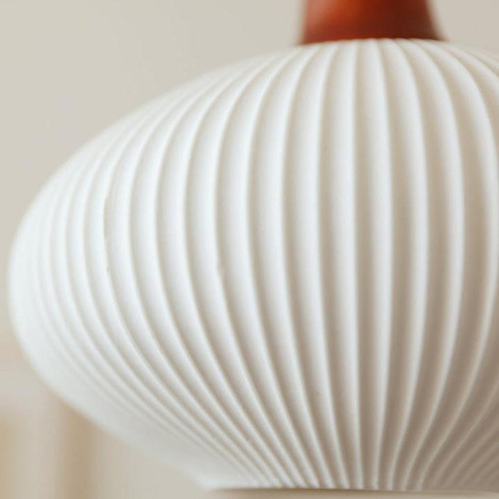Traditional Round Solid Wood Pendant Light