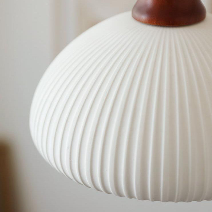 Traditional Round Solid Wood Pendant Light