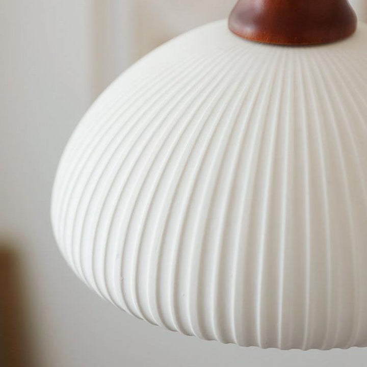 Traditional Round Solid Wood Pendant Light