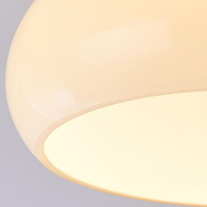 Vintage Round Walnut Semi-Flush Ceiling Light
