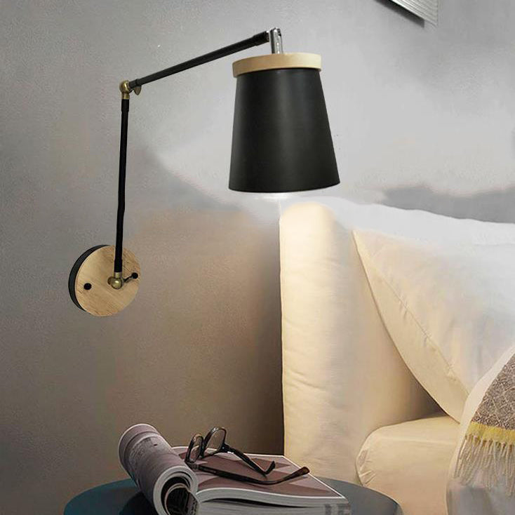 Nordic Cylinder Solid Wood Wall Sconce