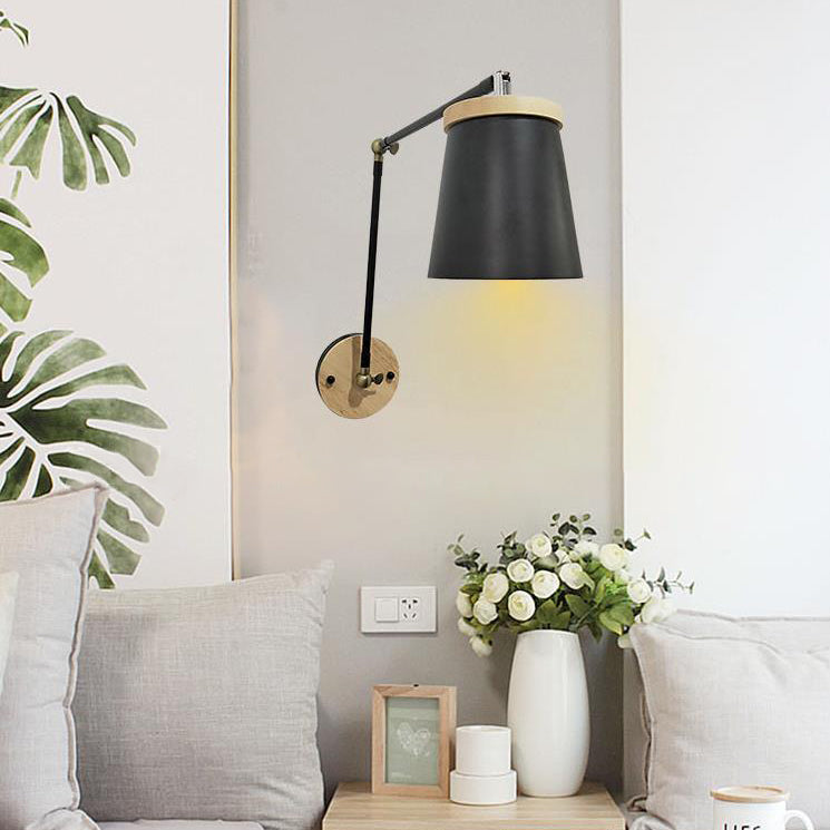 Nordic Cylinder Solid Wood Wall Sconce