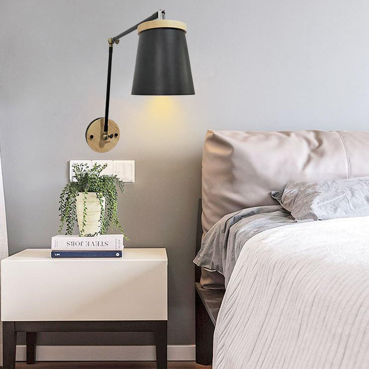 Nordic Cylinder Solid Wood Wall Sconce