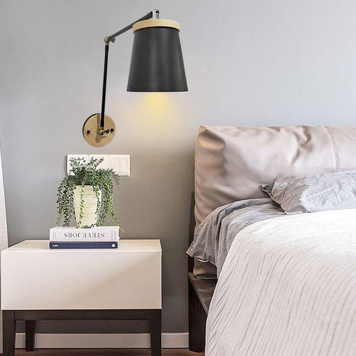 Nordic Cylinder Solid Wood Wall Sconce