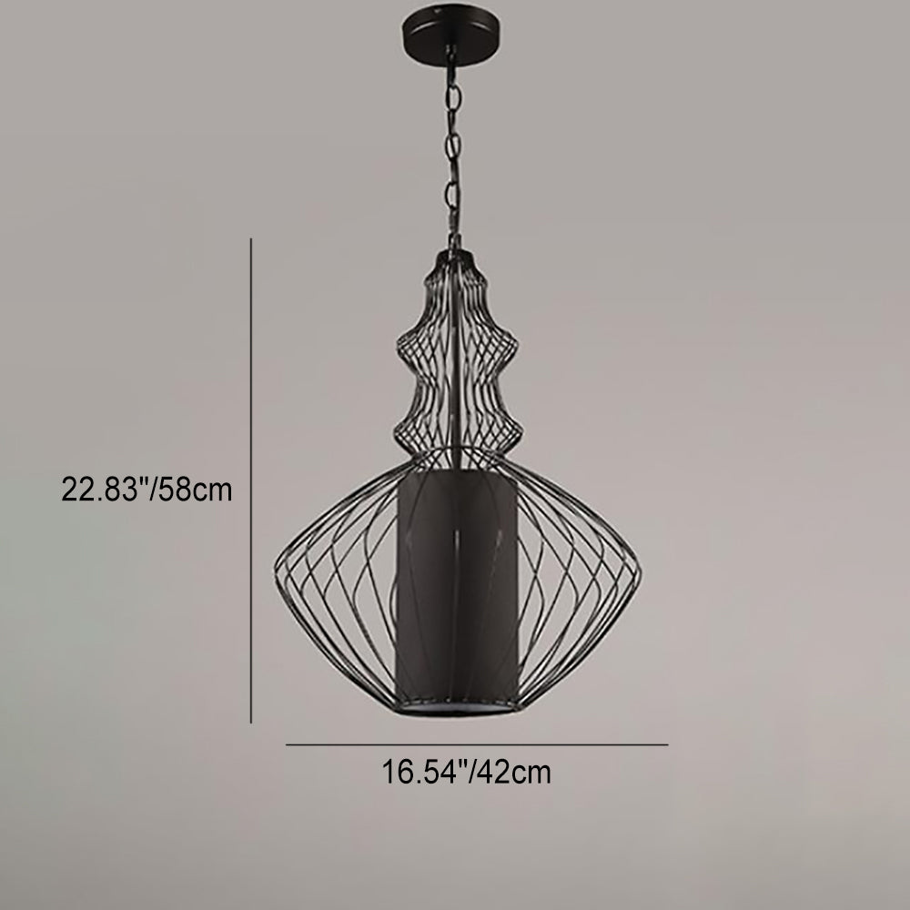 Industrial Contemporary Fabric Pendant Light