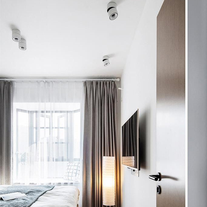 Minimalist Cylinder Aluminum LED Flush Mount Ceiling Light