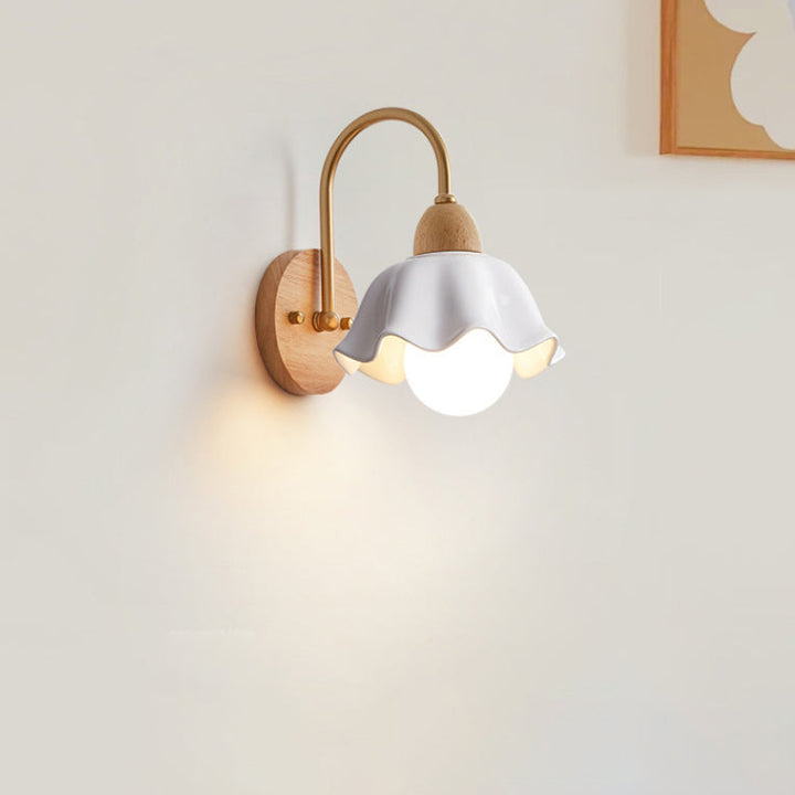 Contemporary Flower Ceramic Wall Sconce