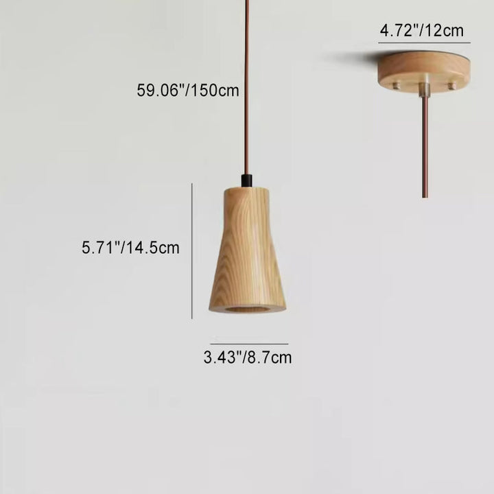 Simple Cylindrical Wooden Pendant Light