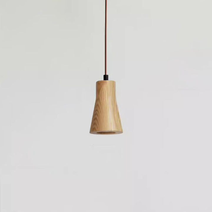 Simple Cylindrical Wooden Pendant Light