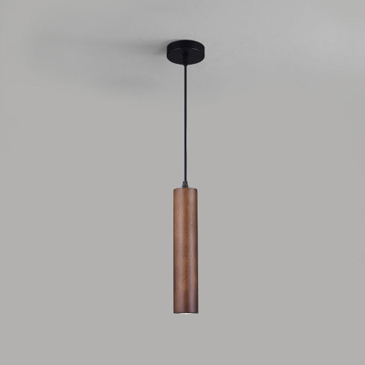 Minimalist Cylinder Wood LED Pendant Light