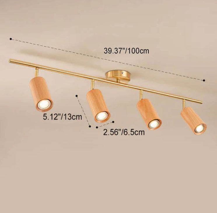 Minimalist Linear Walnut LED Track Light