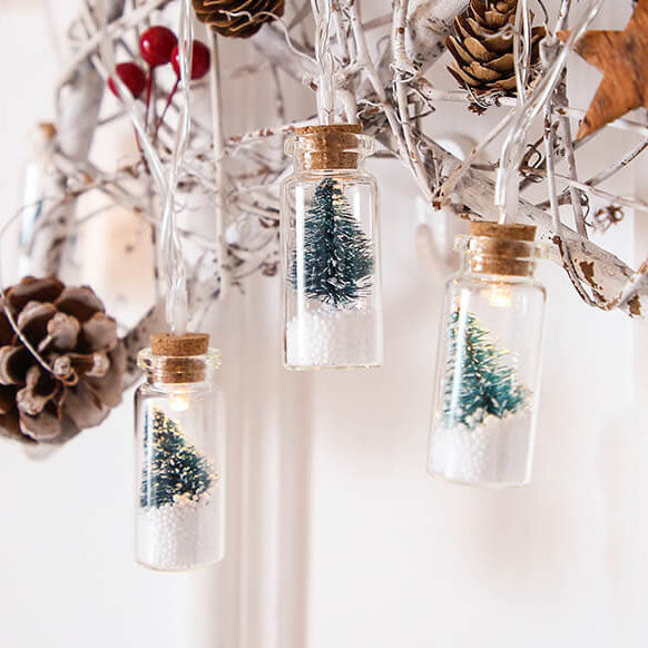 Wishing Bottle Tree Snow String Lights