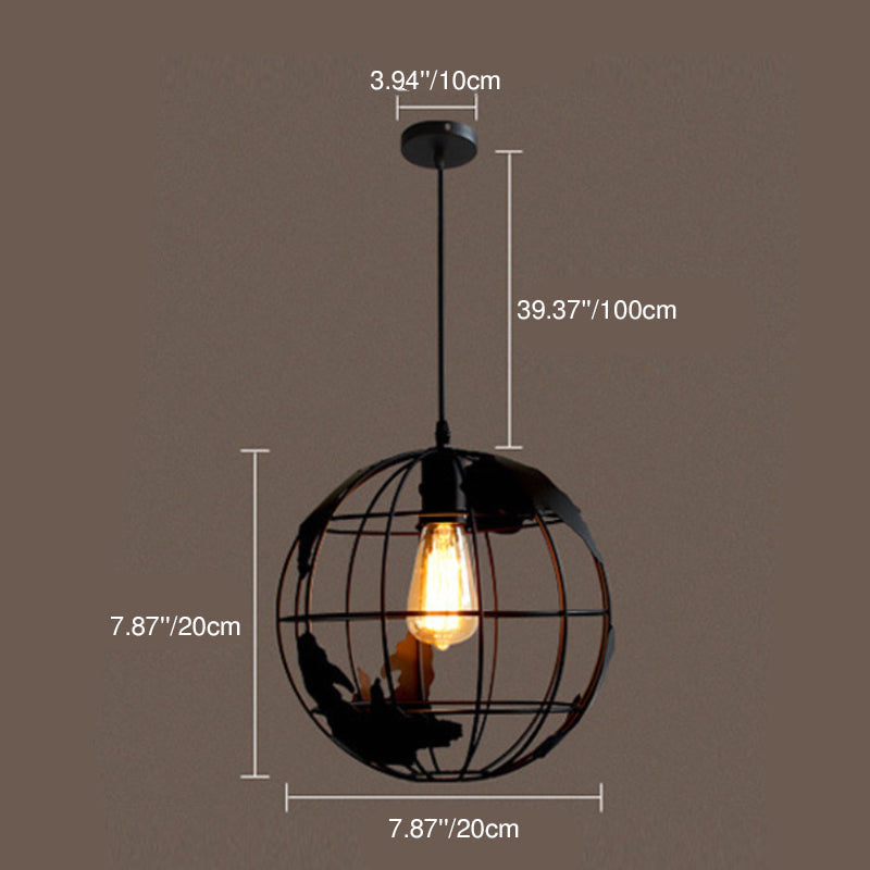 Earth Contemporary Round Iron Pendant Light