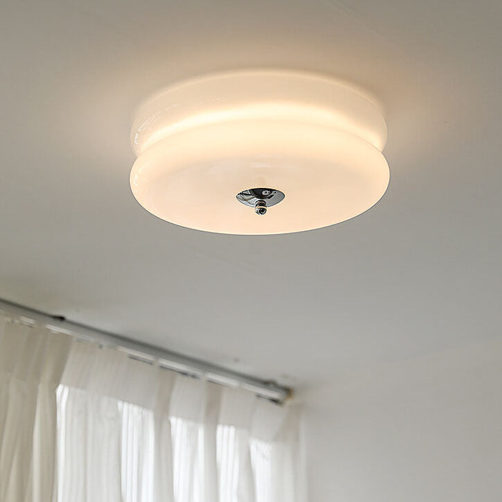 Minimalist Round Glass LED Flush Mount Ceiling Light