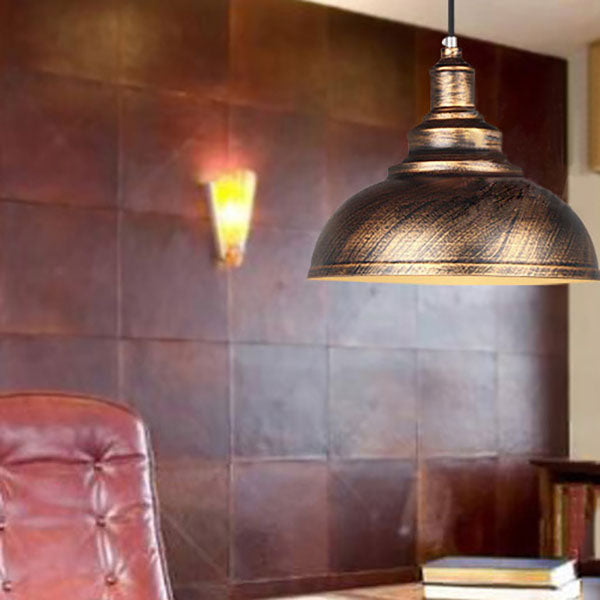 Industrial Contemporary Round Iron Pendant Light