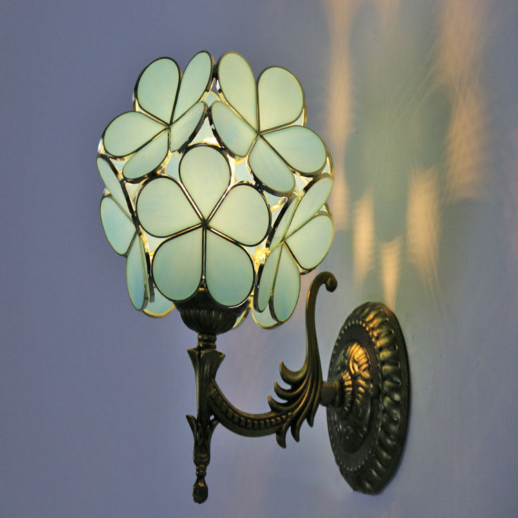 Vintage Flower Glass Wall Sconce