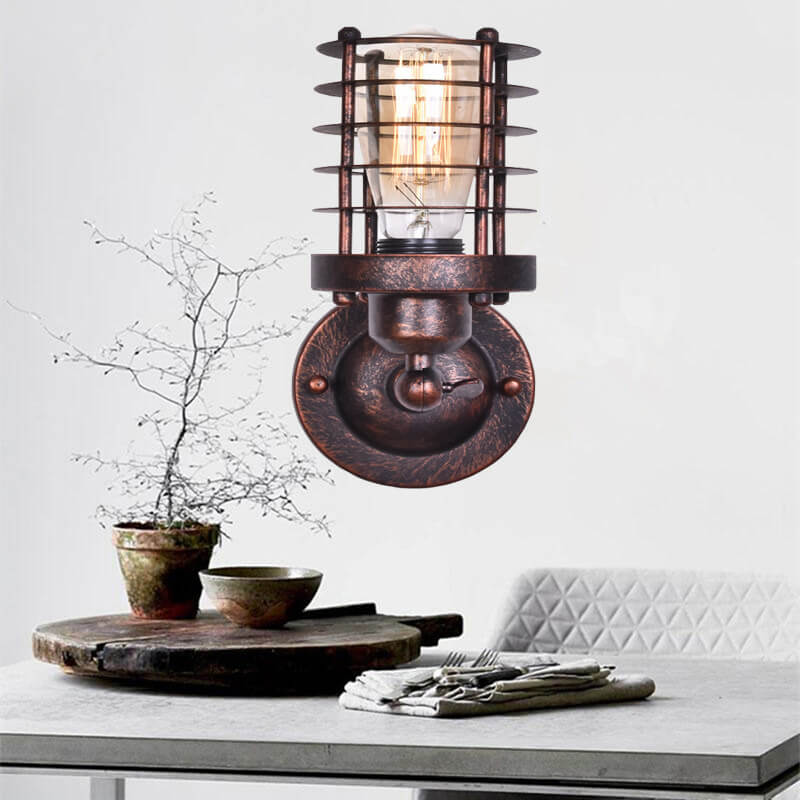 Northern Industrial Wrought Iron Wall Sconce