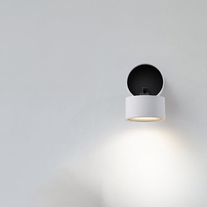 Minimalist Round Aluminium Rotatable LED Wall Sconce