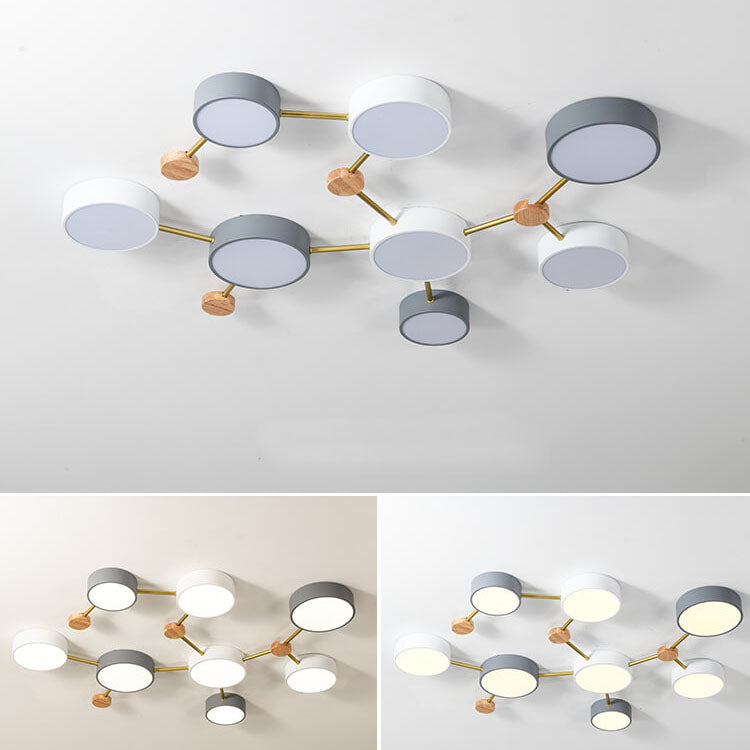 Nordic Solid Wood LED Flush Mount Ceiling Light